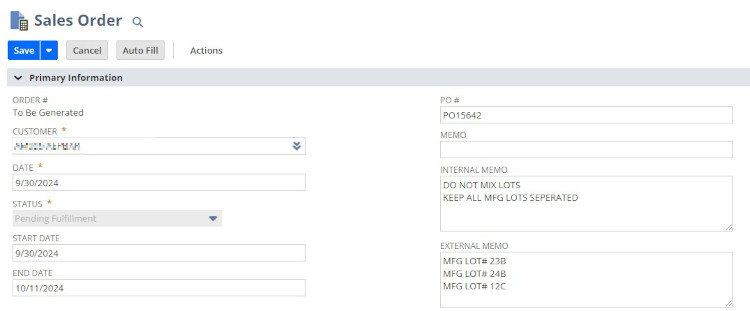 ERP image for lot traceability