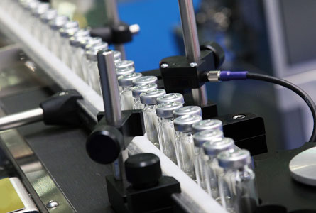 medical vials close up